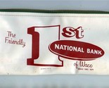 First National Bank Vinyl Zipper Bag Waco Texas 1960&#39;s - £21.92 GBP