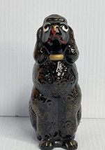 Alco Sitting POODLE figurine Planter Black With Gold Highlights Japan - £10.24 GBP
