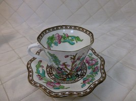 Coalport Indian Tree Bone China Teacup and Saucer Scalloped Edge England 1926 - £26.37 GBP