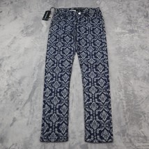 Monarda Jeans Womens 5 Blue Flower Flat Front Low Rise Skinny Fit Pockets Pants - £28.02 GBP