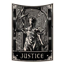 Anyhouz Tapestry Black Justice Statue 95X70 cm Tarot Card Psychedelic Scene Art  - £17.31 GBP