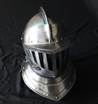 Medieval Closed Face Movable Visor Helmet  Made From Old Steel sheet Hel... - £110.04 GBP
