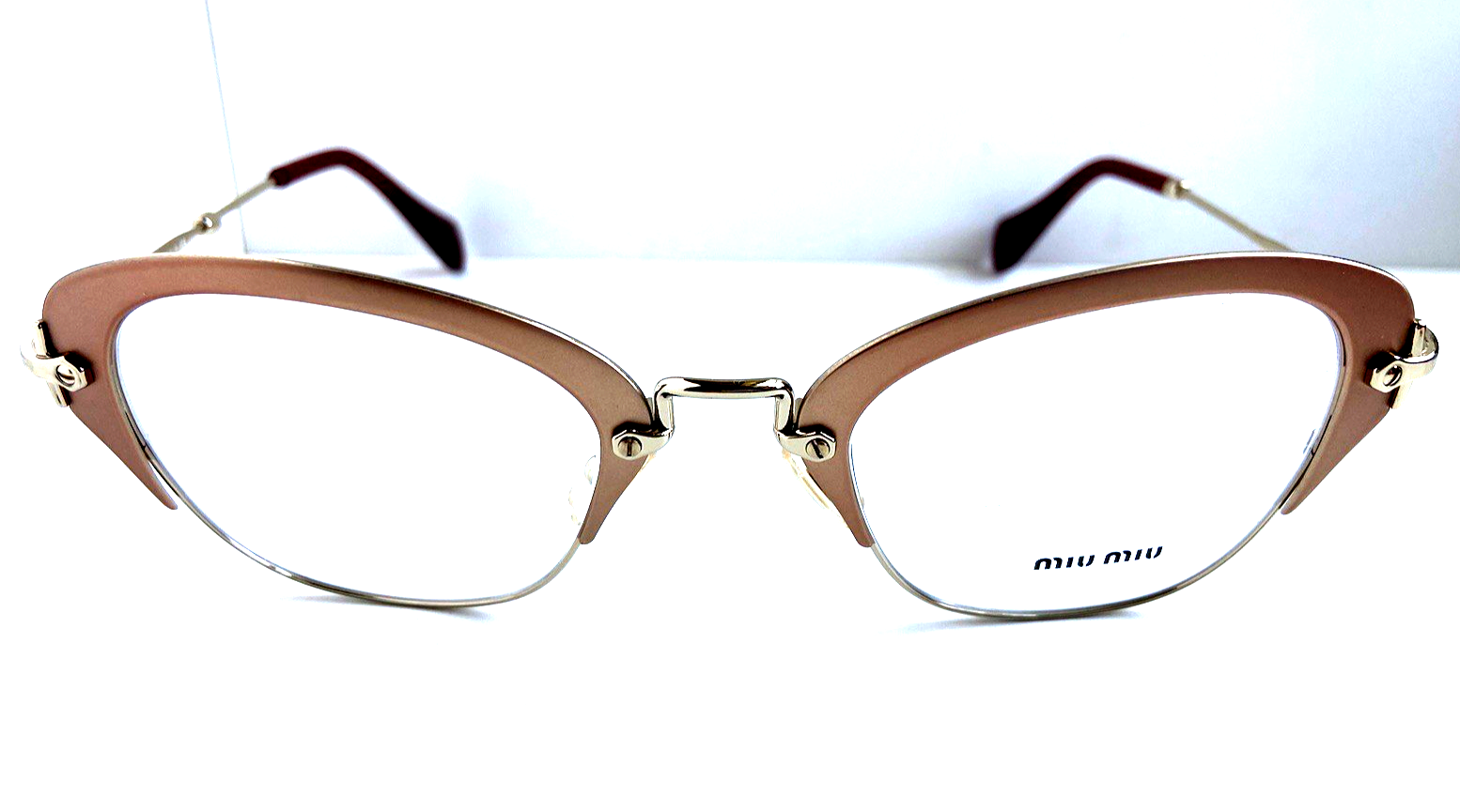 New Miu Miu VMU 53O  50mm Gold Cat Eye Oversized Women's Eyeglasses Frame Item image 2