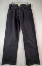 Wrangler Pants Mens Size 32x30 Black Denim Pockets Flat Front Belt Loops Pull On - £14.53 GBP