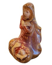 Mary Jesus Nativity Figurine Simple One Pc Vtg Glazed / Bisque FREE SHIPPING - £14.16 GBP