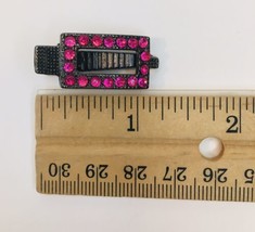 Vintage Bright Pink Rhinestone Mini Metal Claw Jaw Hair Clip Pin - £8.03 GBP