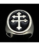 Sterling silver Lorraine Cross ring Heraldic symbol France Croix d&#39;Anjou... - $105.00