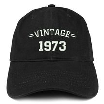 Trendy Apparel Shop Vintage 1973 50th Birthday Baseball Cap - Black - £15.74 GBP