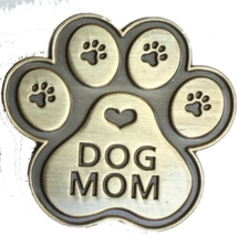 Dog Mom Paw Print Heart Lapel Pin Antique Brass 18mm or 1 1/16&quot; - £5.49 GBP