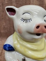 Vintage 1940&#39;s Smiley Pig Cookie Jar - Yellow Scarf - Shawnee - Made in USA - $445.49