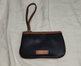 Small Rosetti Money Clutch Bag Tote Storge 7.5x4.5 Wallet Black Brown Trim - £7.89 GBP
