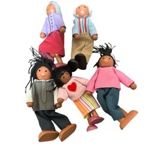 5 Kidkraft Dollhouse Wooden Dolls Family Grandma, Grandpa Kids African American - $12.86