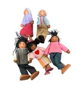 5 Kidkraft Dollhouse Wooden Dolls Family Grandma, Grandpa Kids African A... - $244.84 MXN