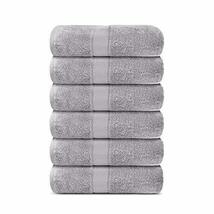 Lavish Touch Aerocore 100% Cotton 600 GSM Pack of 6 Hand Towels Steel - $26.59