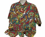 Vintage 90s Men&#39;s XL Retro Ugly Psychedelic Boho Hippie Button Shirt - $80.70