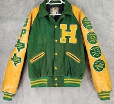 Trophy Jackets Mens Large Green Yellow Vintage Baseball 5A District Champs 1987 - £205.48 GBP