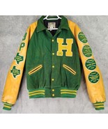Trophy Jackets Mens Large Green Yellow Vintage Baseball 5A District Cham... - £204.60 GBP