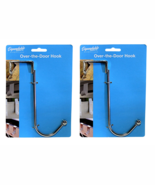 Set of 2 Chrome Metal Over The Door Hook For Coats Robes Jackets Hats an... - $10.84