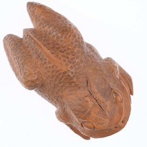 19th Century Japanese Carved Boxwood Toad Netsuke - $341.55