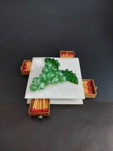Vintage Lucite Grapes Match Safe Stick Holder Homart Green Grapes - $24.70