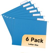 Blue 6 Pack Hanging Folder File Cabinet Organizer Letter Size 1/5 Cut 8.... - $251.33 MXN