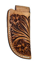 Western Leather Antique Floral Tooled Knife Holder Vertical Sheath 29RST17A - $24.74