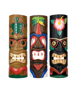 Scratch &amp; Dent Set of 3 Hand-Carved Polynesian Tiki Masks, 20 Inches High - £46.70 GBP