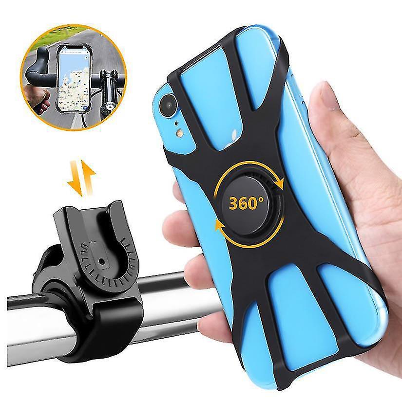 Universal Motorcycle Bicycle Phone Holder Handlebar Silicone Phones Stand - £12.56 GBP
