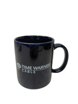 Time Warner Cable advertising coffee cup mug dark blue white logo - £12.42 GBP