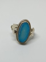 Vintage Sterling Silver 925 Blue Druzy Ring Size 7.5 - £31.26 GBP