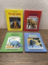 Lot of 4 Funk &amp; Wagnalls The World of Geography Animals Science Nature KG JD - £19.14 GBP