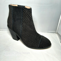 Anthropologie Black Suede Booties Gold Micro Beading Womens Size 7.5 Ank... - £78.48 GBP