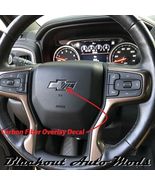 2014-24 Chevy Silverado Carbon Fiber Steering Wheel Emblem Overlay Decal - £19.65 GBP