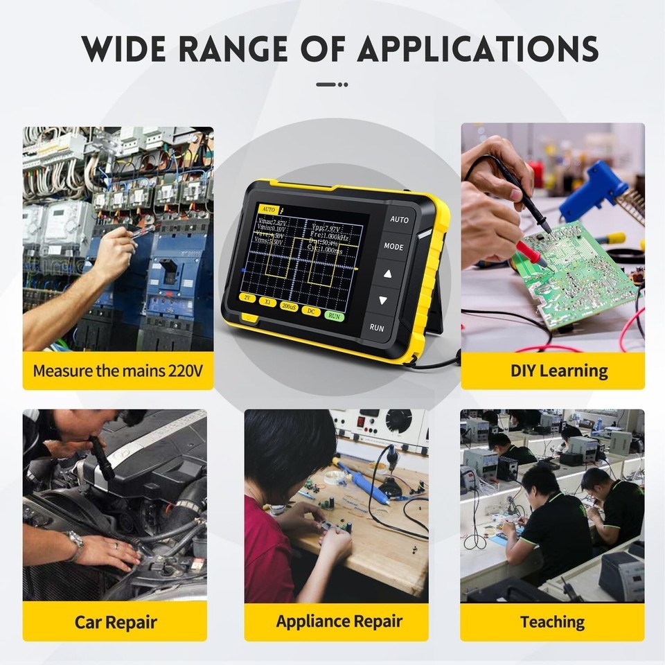 2.8-Inch Portable Oscilloscope - Built-in Battery & Auto Settings for Easy Use Item image 9
