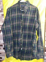 Ralph Lauren Green Brown Yellow Plaid Button Down Long Sleeve Shirt Size... - $16.86