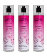(3) Free &amp; Lovely by Bodycology COCONUT &amp; ROSE Essential Oil Spray 8 fl oz - $471.03 MXN