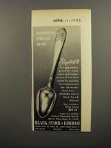 1953 Black, Starr &amp; Gorham Elizabeth II Silverware Advertisement - £14.66 GBP