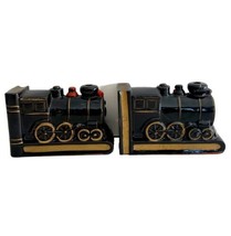 Train Book Ends Vintage c1960-70s Hand Painted Ceramic Made In Japan 2 P... - $24.99