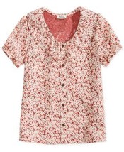 Monteau Big Girls Floral-Print Shirt - Pink S (8) - $12.99