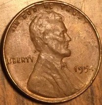 1954 Usa Lincoln Wheat One Cent Penny Coin - £1.45 GBP
