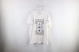 Vintage 90s Streetwear Mens XL Spell Out FOL Serious Strokes T-Shirt White USA - £93.91 GBP