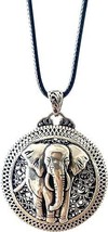 Tibetan silver Plated Hand made Vintage good luck elephant pendant necklace - $19.34