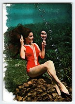 Weeki Wachee Mermaids Florida Under Water Lady Combs Hair Chrome Postcard - £4.93 GBP
