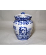 Spode Blue Italian Storage Jar With Lid, Porcelain 7 Inch Tall - £63.20 GBP