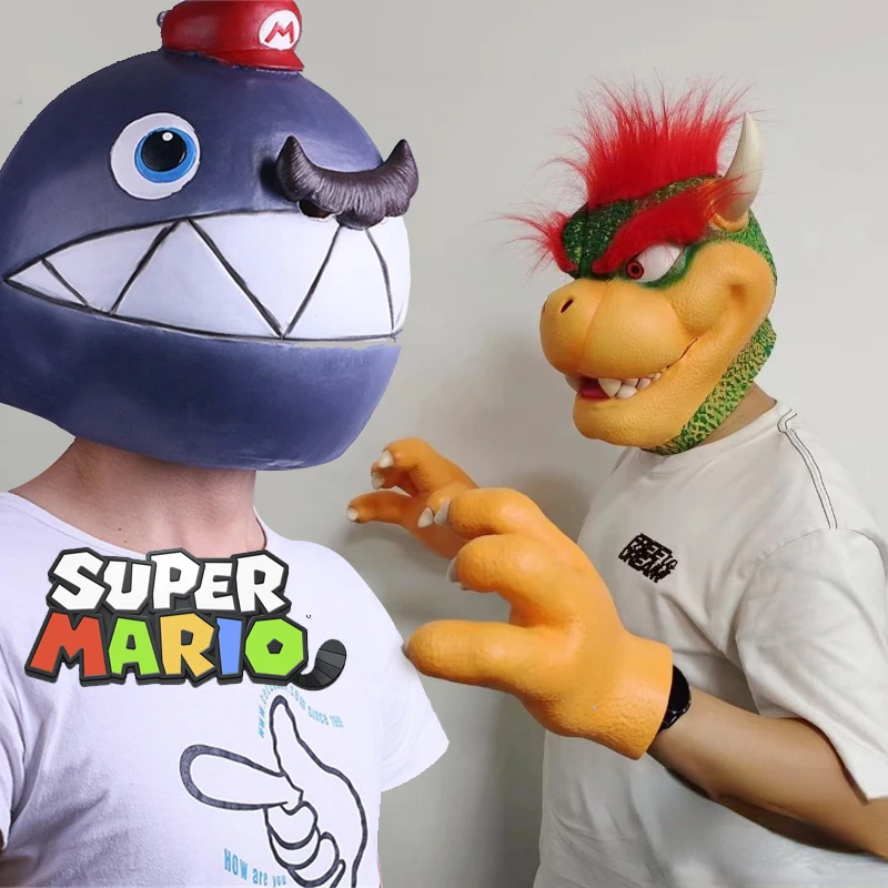 New Super Mario Bowser Cosplay Props Latex Face Mask Anime Halloween Party Mask - £18.52 GBP+