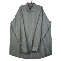 Mohan Custom Shirt Mens XL Extra Large Green Striped Long Sleeve Dress - £19.76 GBP