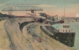 ZAYIX Postcard Great Lakes Ship SS Sierra Freighter Steel Plant Docks Lorain OH - £11.41 GBP