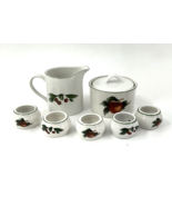 7 Piece Cades Cove Collection Cream Sugar Napkin Ring Cherries &amp; Apples - £62.62 GBP
