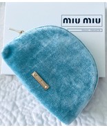 NEW Genuine MIU MIU Teal Blue Modern Velvet Pouch Clutch Cosmetic Bag Au... - £59.25 GBP