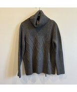 OLSEN Europe Gray Turtleneck Size 10 Merino Wool Acrylic Blend Zipper De... - $34.71 CAD